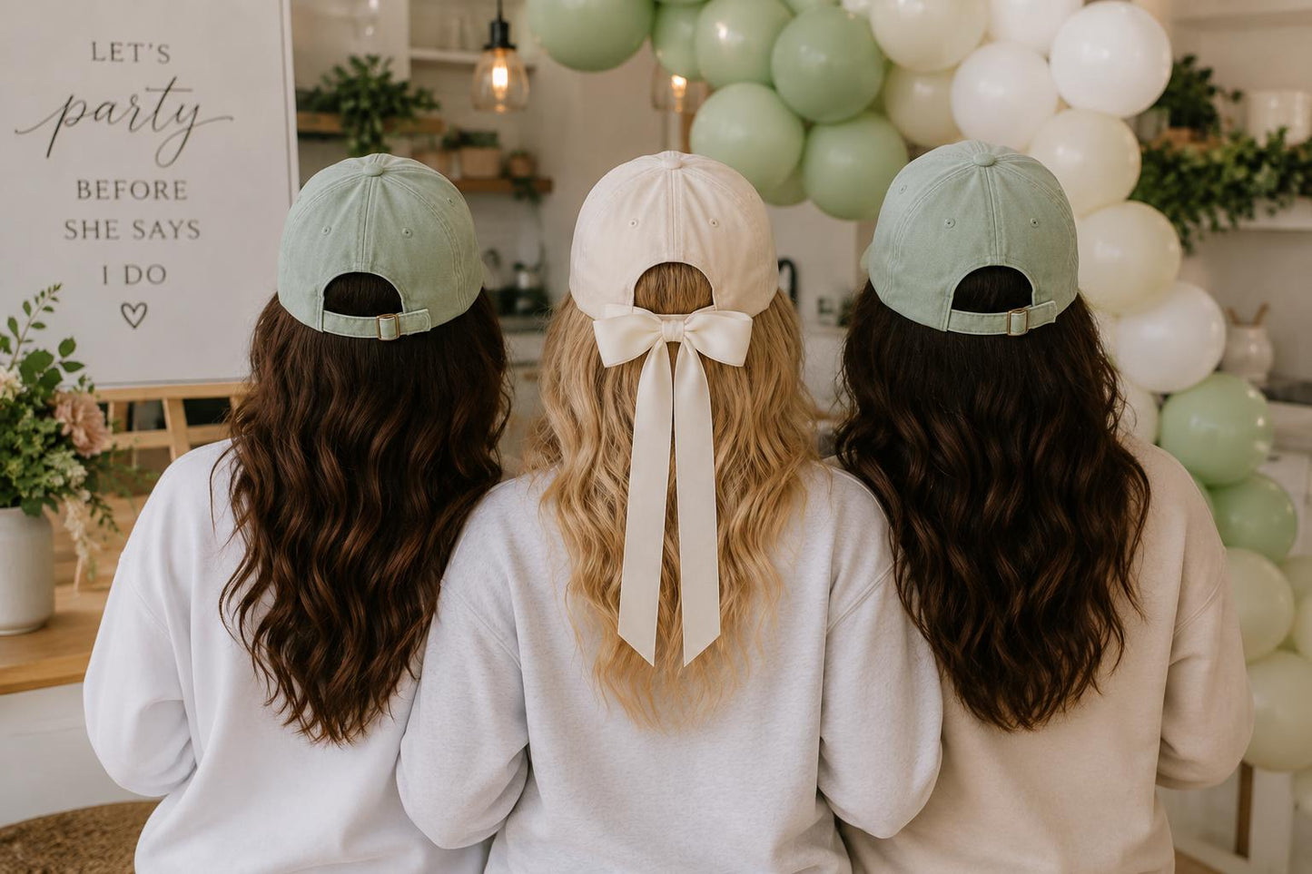 Personalised Bride Cap with Bow | Custom Bridal Party Baseball Hats