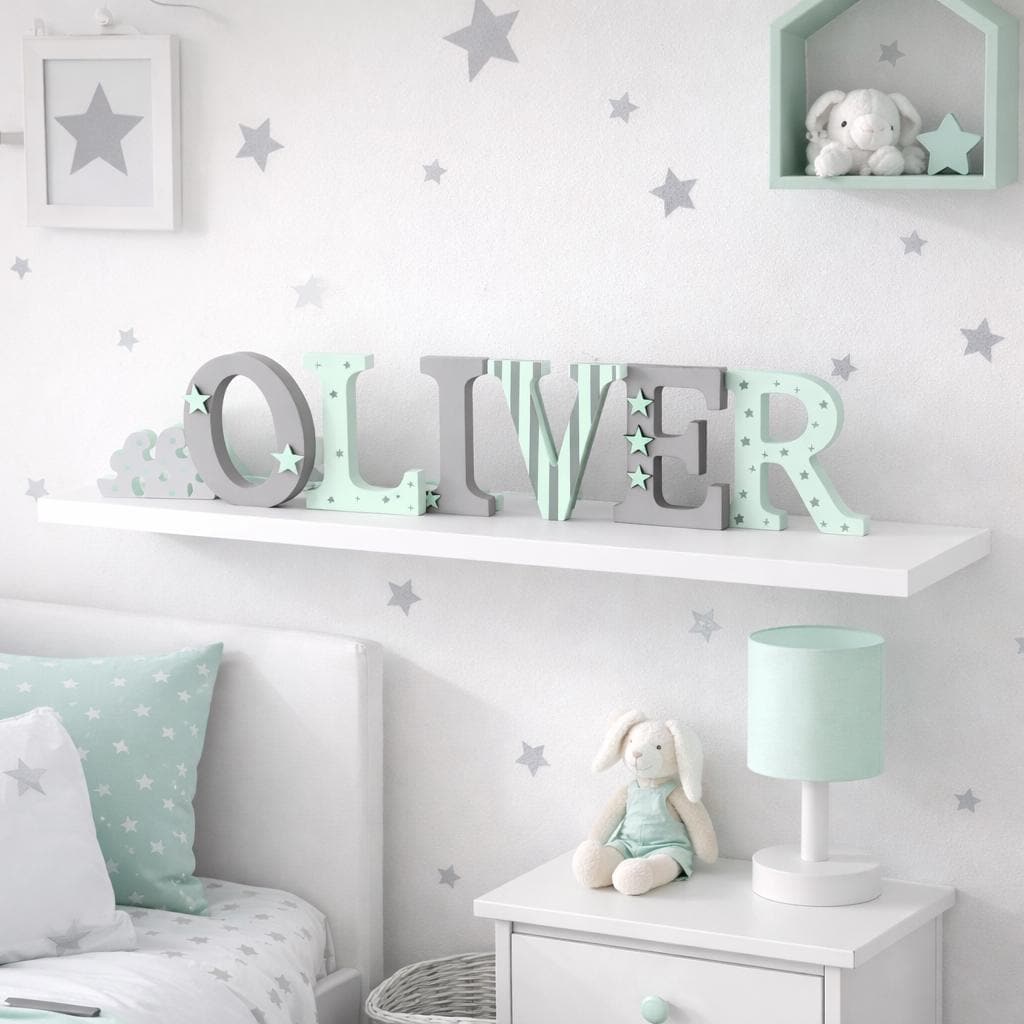 Wooden Name Letters – Baby Name Sign for Nursery – Custom Wood Name Sign – Girls & Boys Room Decor