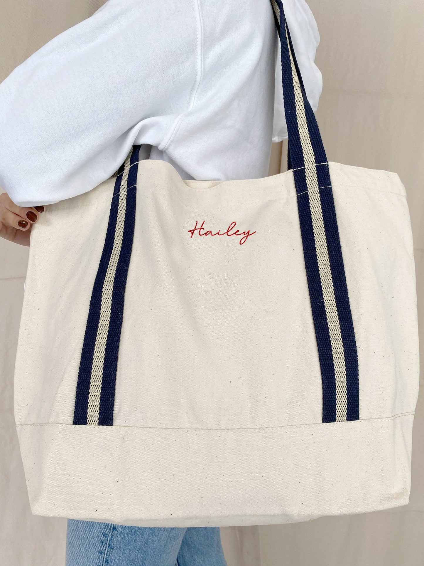 Custom Embroidered Organic Cotton Canvas Tote Bag