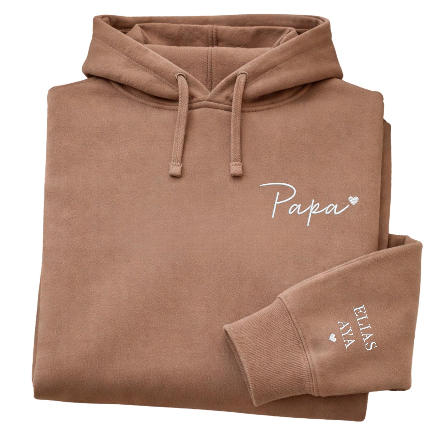 Embroidered Personalised Father Papa Sweatshirt, Father's Day Gift, New Dad Gift, Wear my heart on sleeve, Custom Kids Names on Sleeve