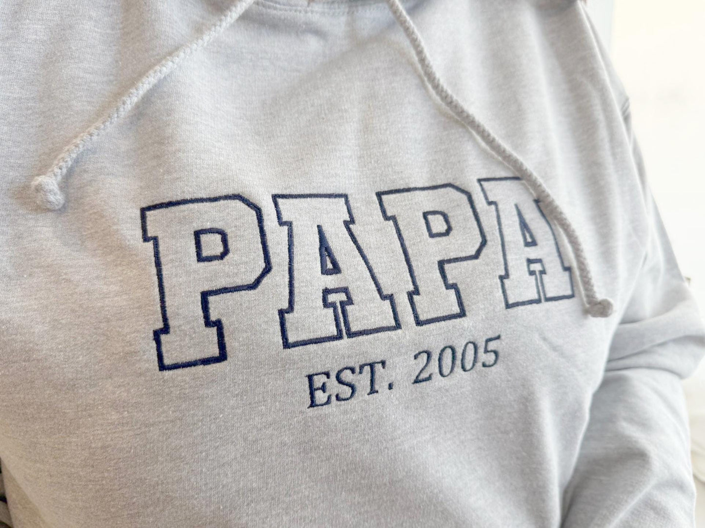 Personalized Papa Hoodie: Embroidered Dad Sweatshirt with Custom Names