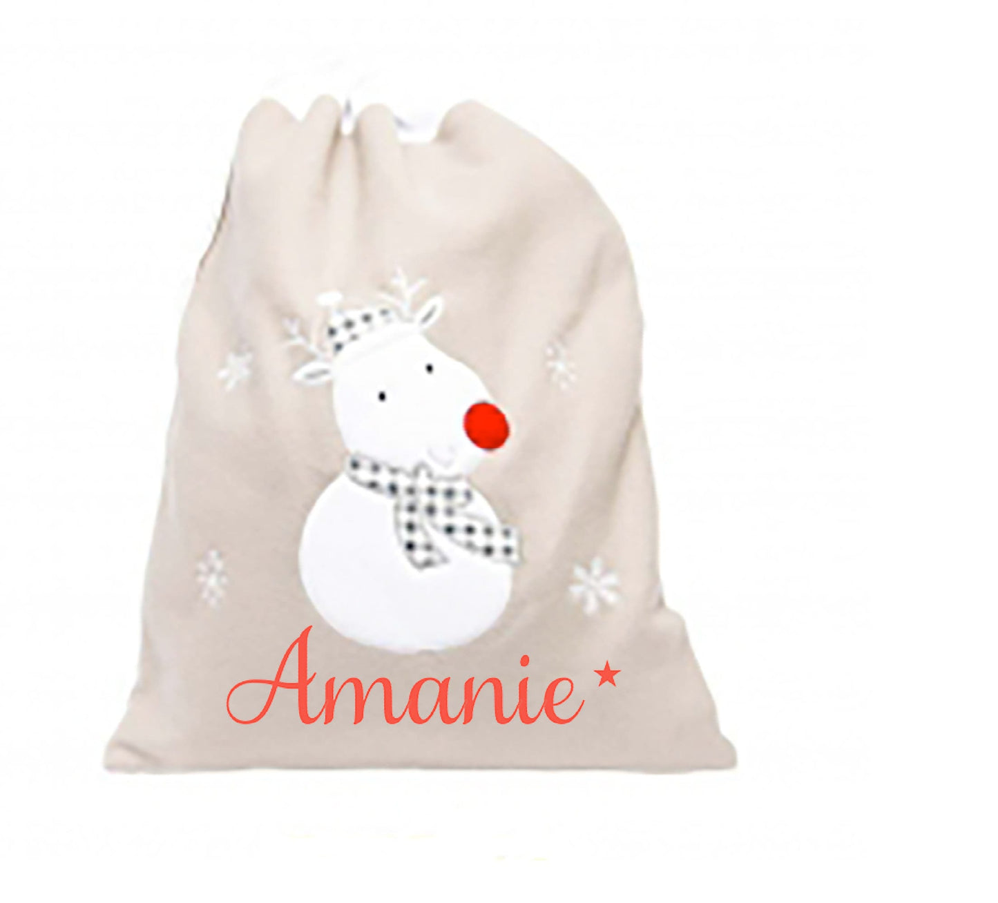 personalised Christmas sack and christmas stocking