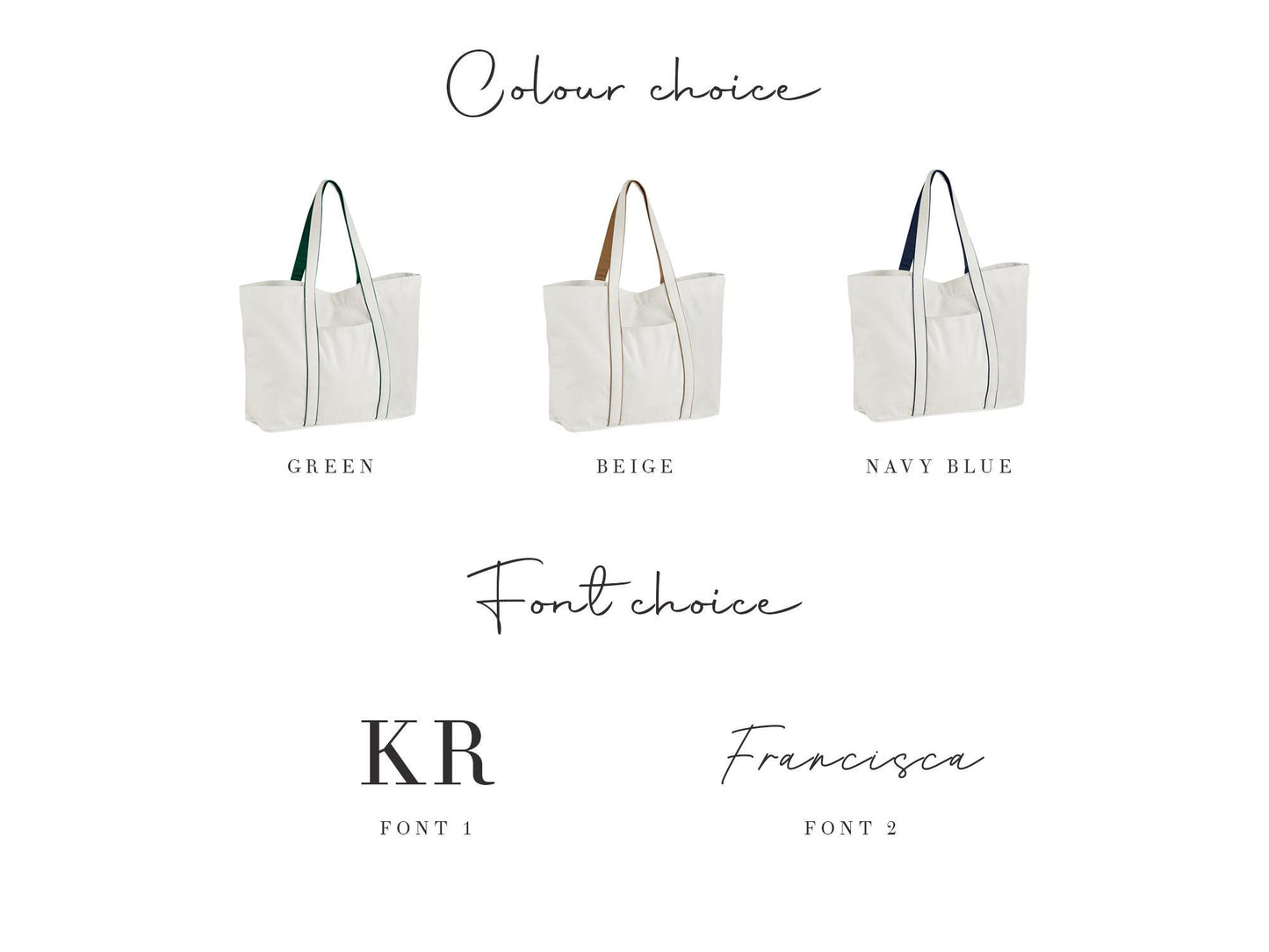 Embroidered Canvas Tote Bag: Personalized Initial Shopper