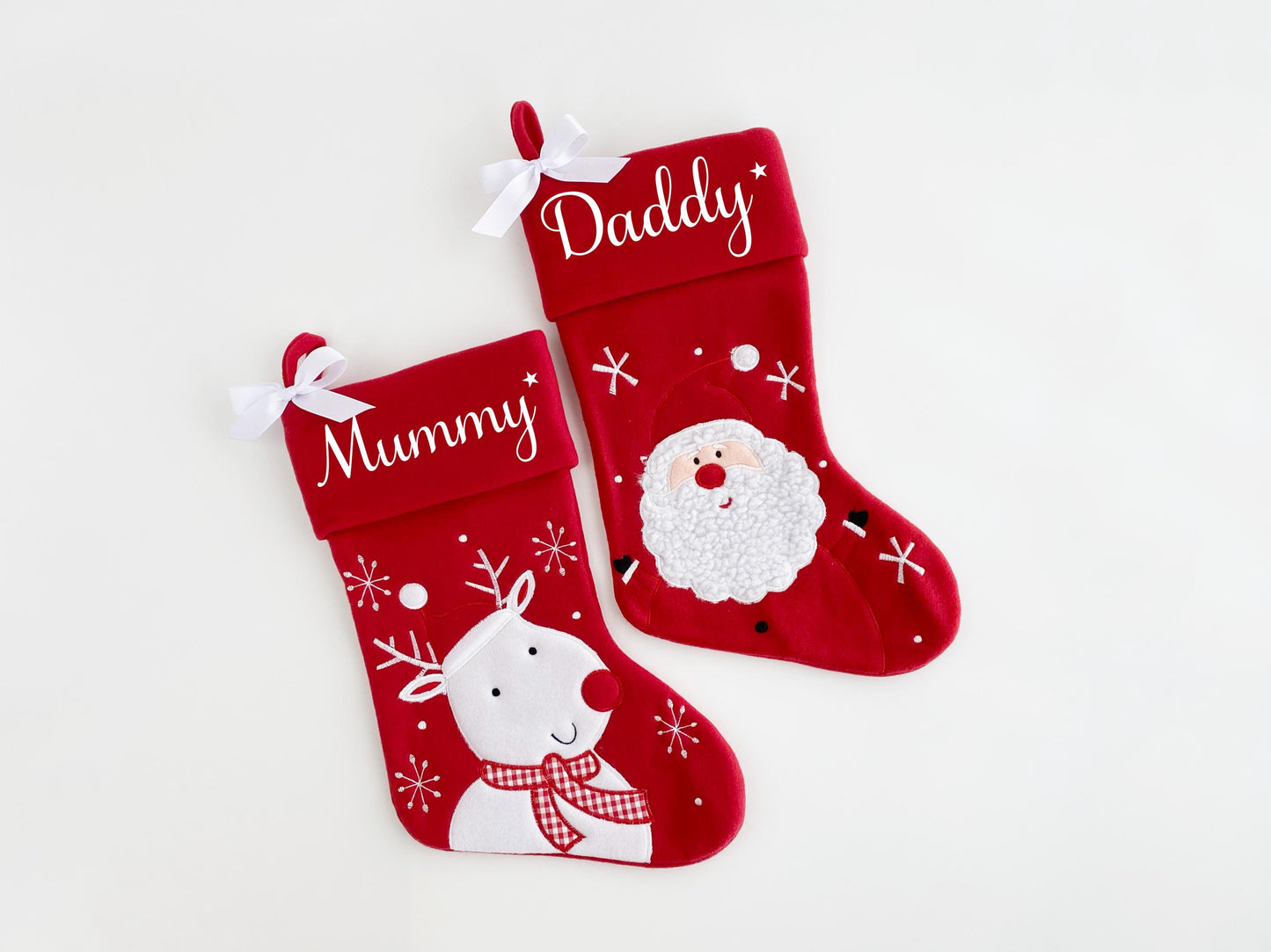 Personalized Plush Christmas Stocking: Santa, Reindeer, Snowman
