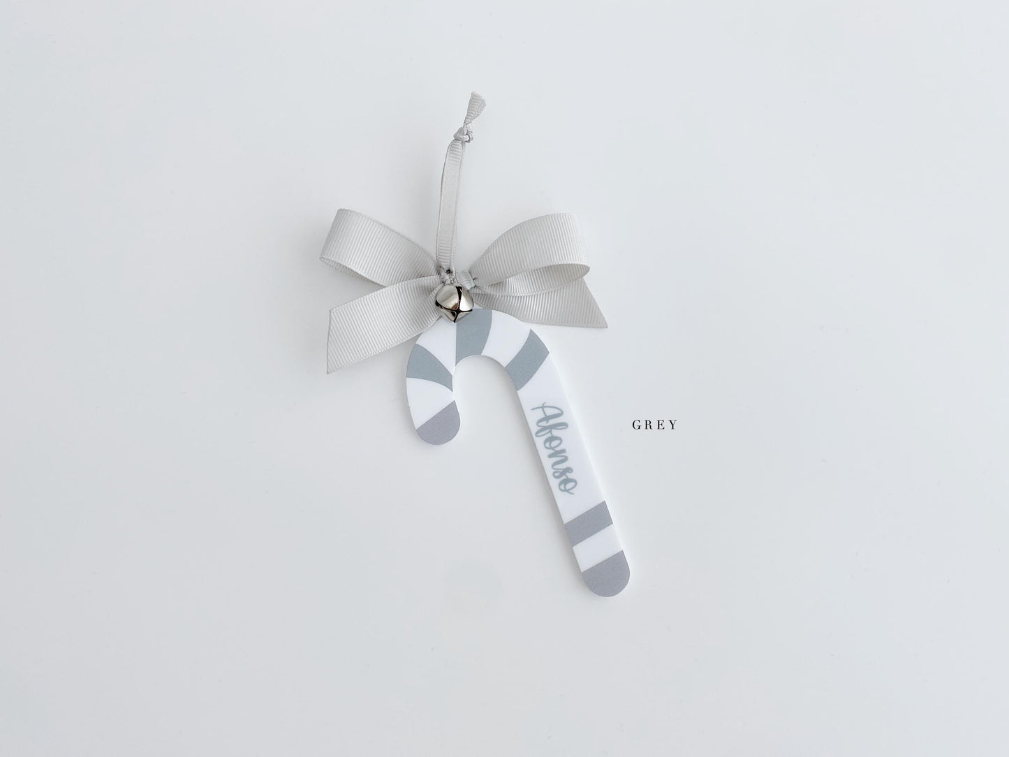 Personalized Candy Cane Christmas Ornament: Striped Acrylic Bauble