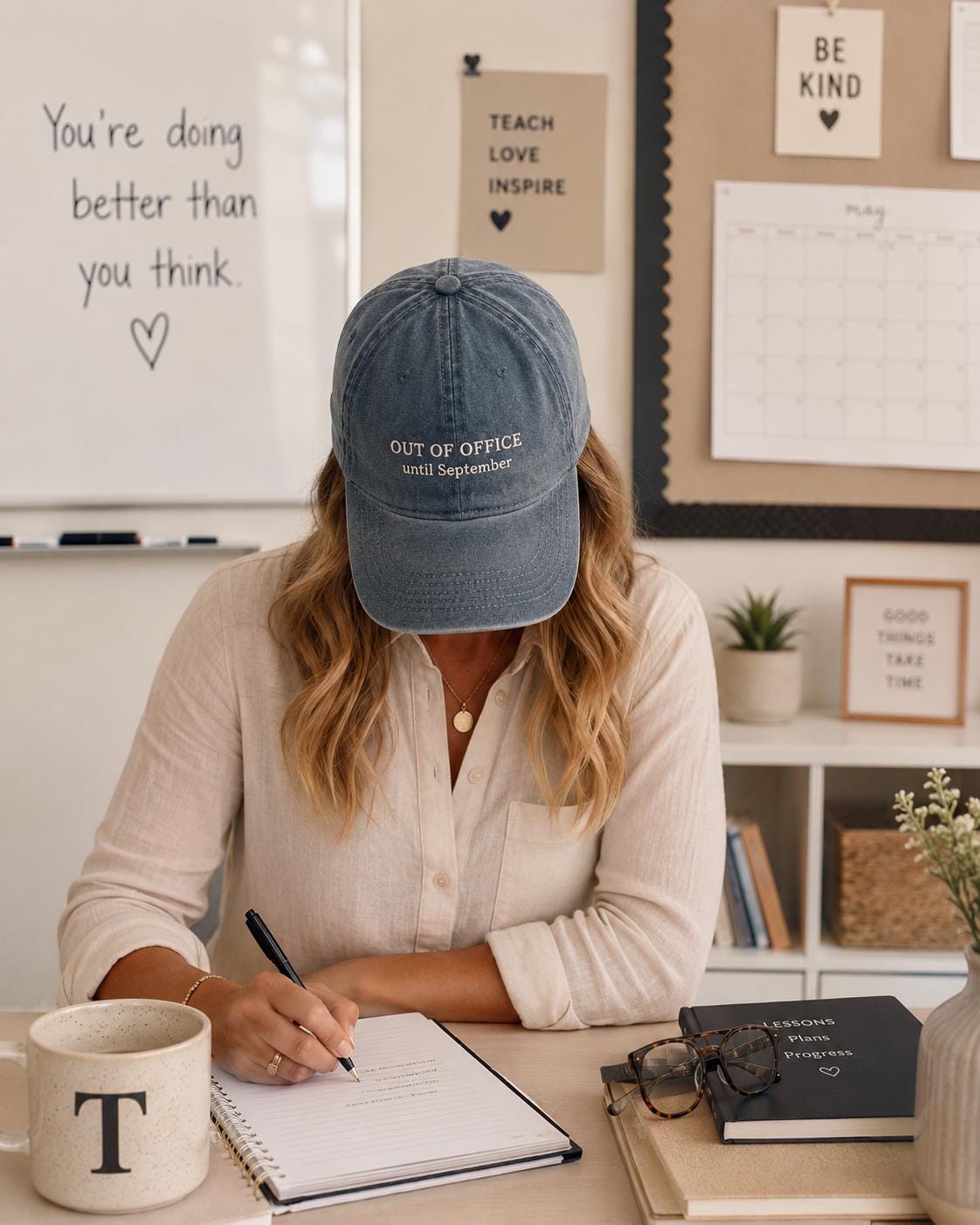 Personalised Teacher Baseball Cap, Custom Name Embroidery, Washed Cotton Hat