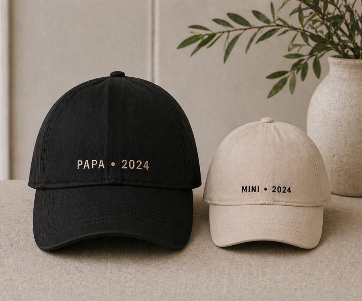 Custom Embroidered Dad and matching kids Caps, Matching Family Baseball Hats