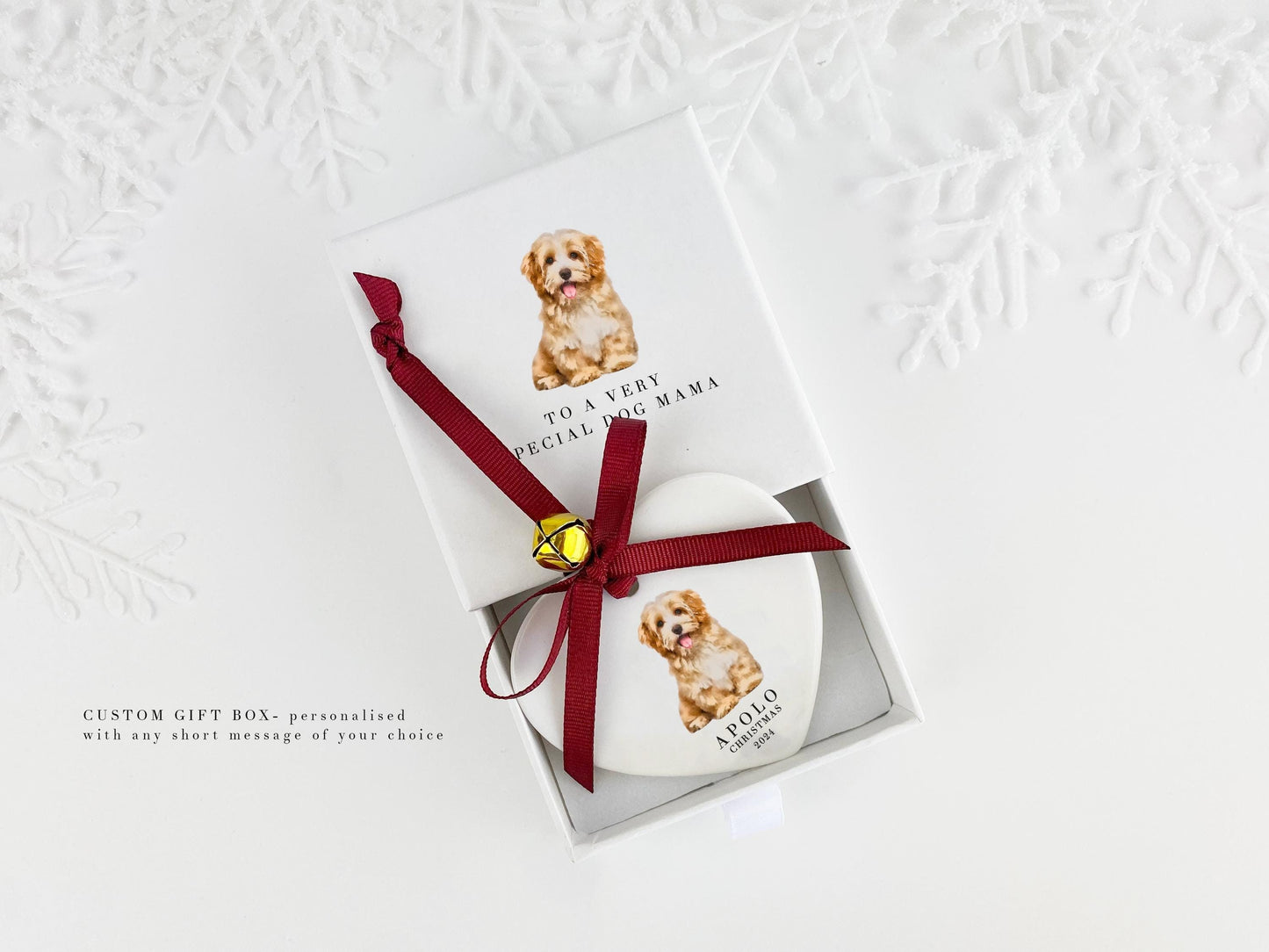 Custom Watercolor Pet Ornament: Personalized Dog Portrait Christmas Bauble