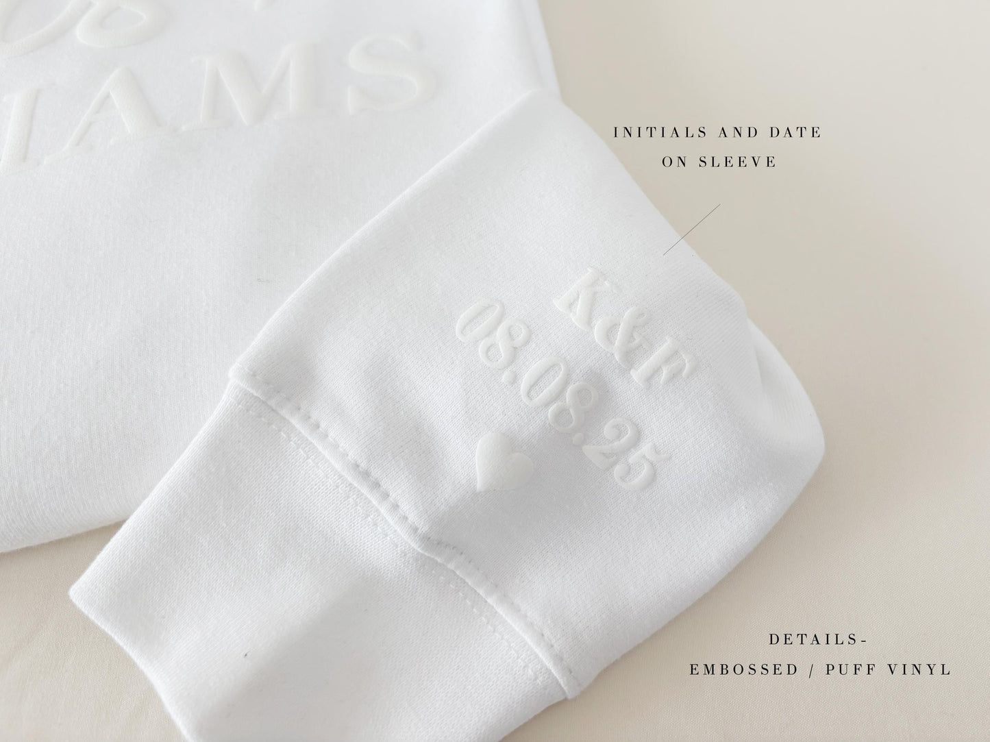 Custom Mrs. Embossed Sweatshirt: Bridal Shower Gift