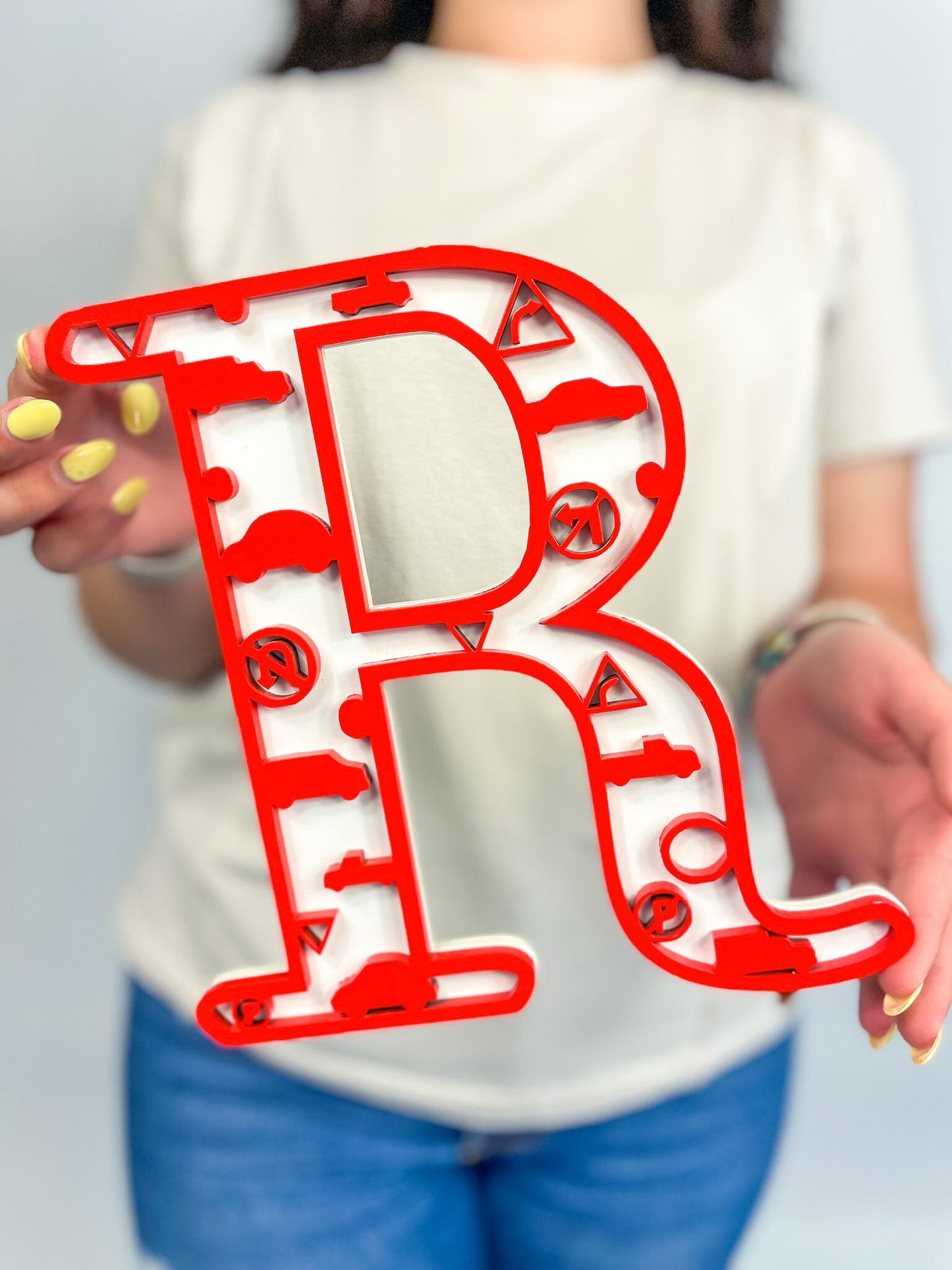 Custom Wooden Name Sign: Car Theme Nursery Decor