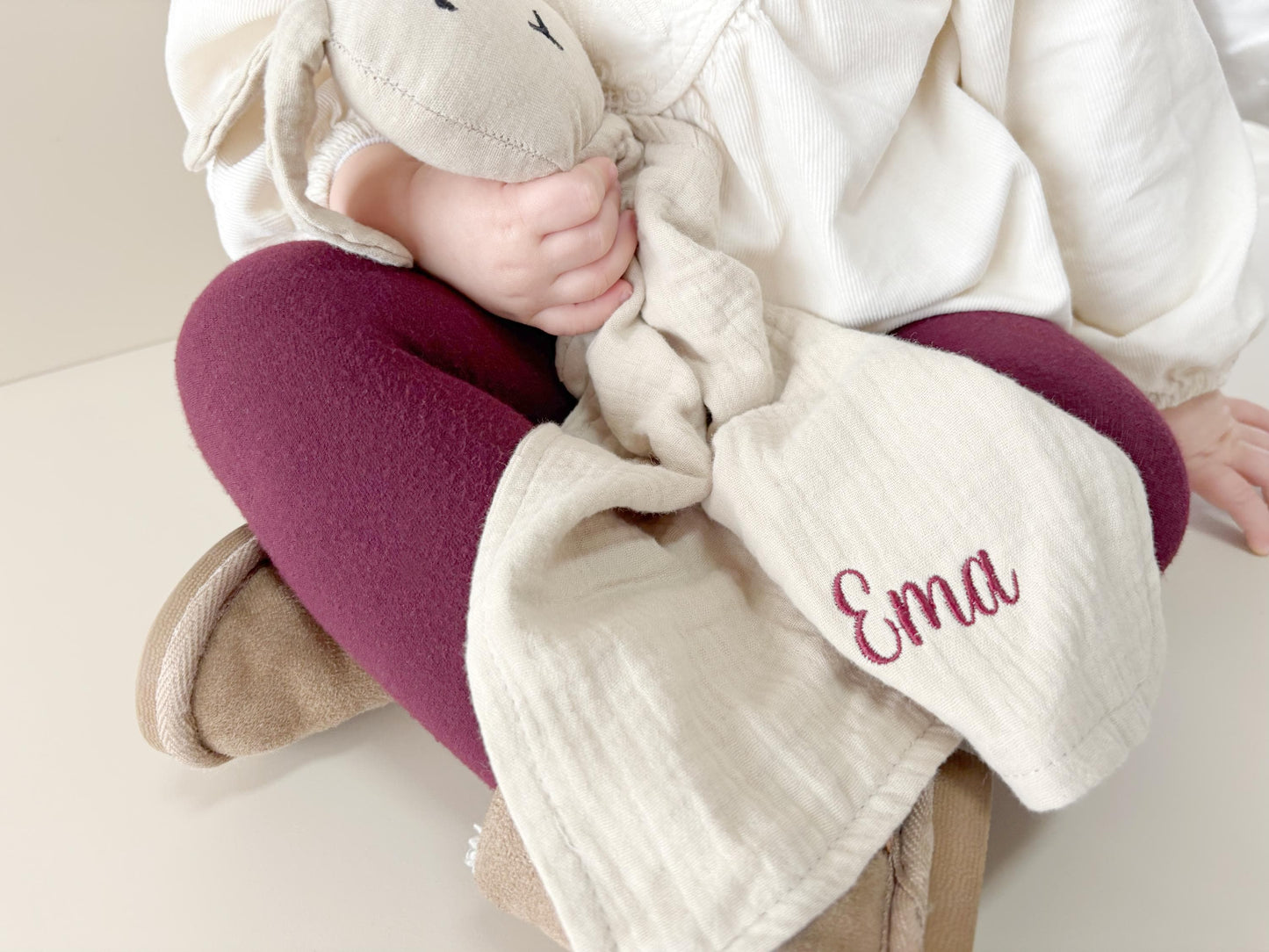 Personalized Baby Bunny Comforter: Muslin Easter Gift