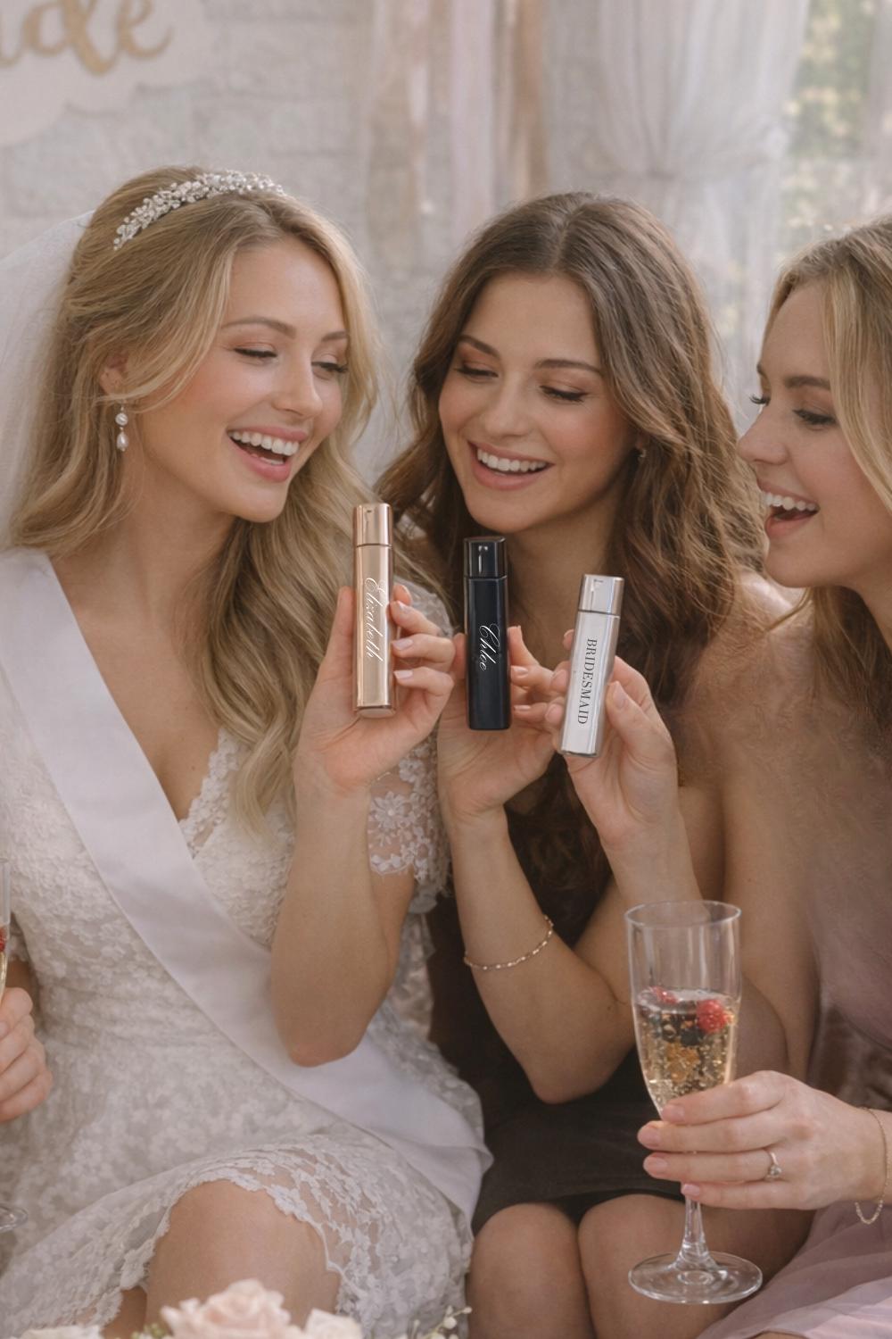 Personalized Perfume Bottle, Bridesmaid Maid of Honour Gift, Custom Engraved Refillable Keepsake