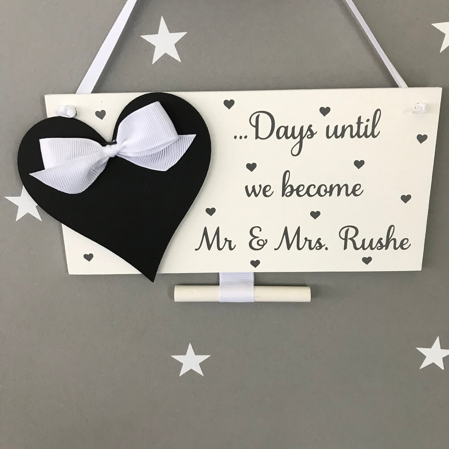 Personalized Wedding Countdown Sign: Mr & Mrs, Days Until I Do