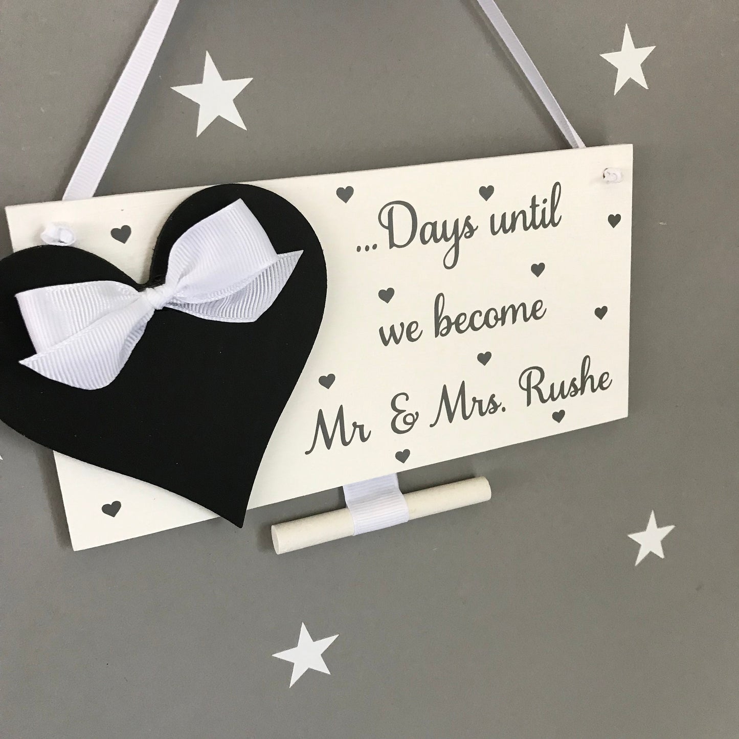 Personalized Wedding Countdown Sign: Mr & Mrs, Days Until I Do