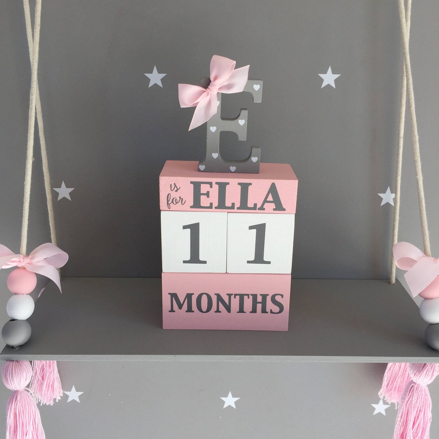 Personalized Baby Age Blocks, Photo Prop, Milestone Blocks