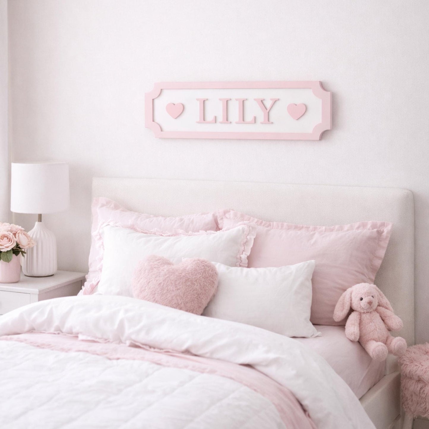 Nursery Name Sign, Childs room plaque plate, Custom Kids wooden Room Decor
