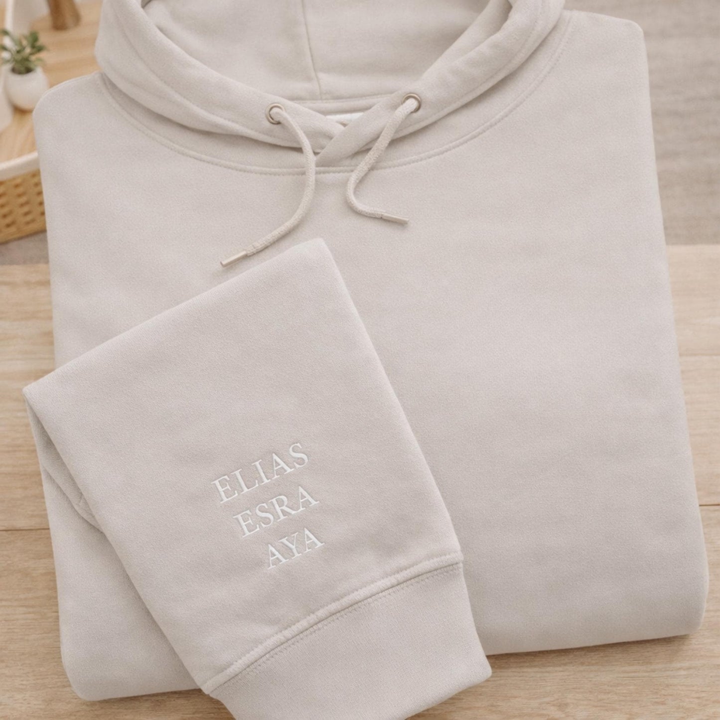 Custom Embroidered Name Sleeve Hoodie - Personalized Father's Day Gift