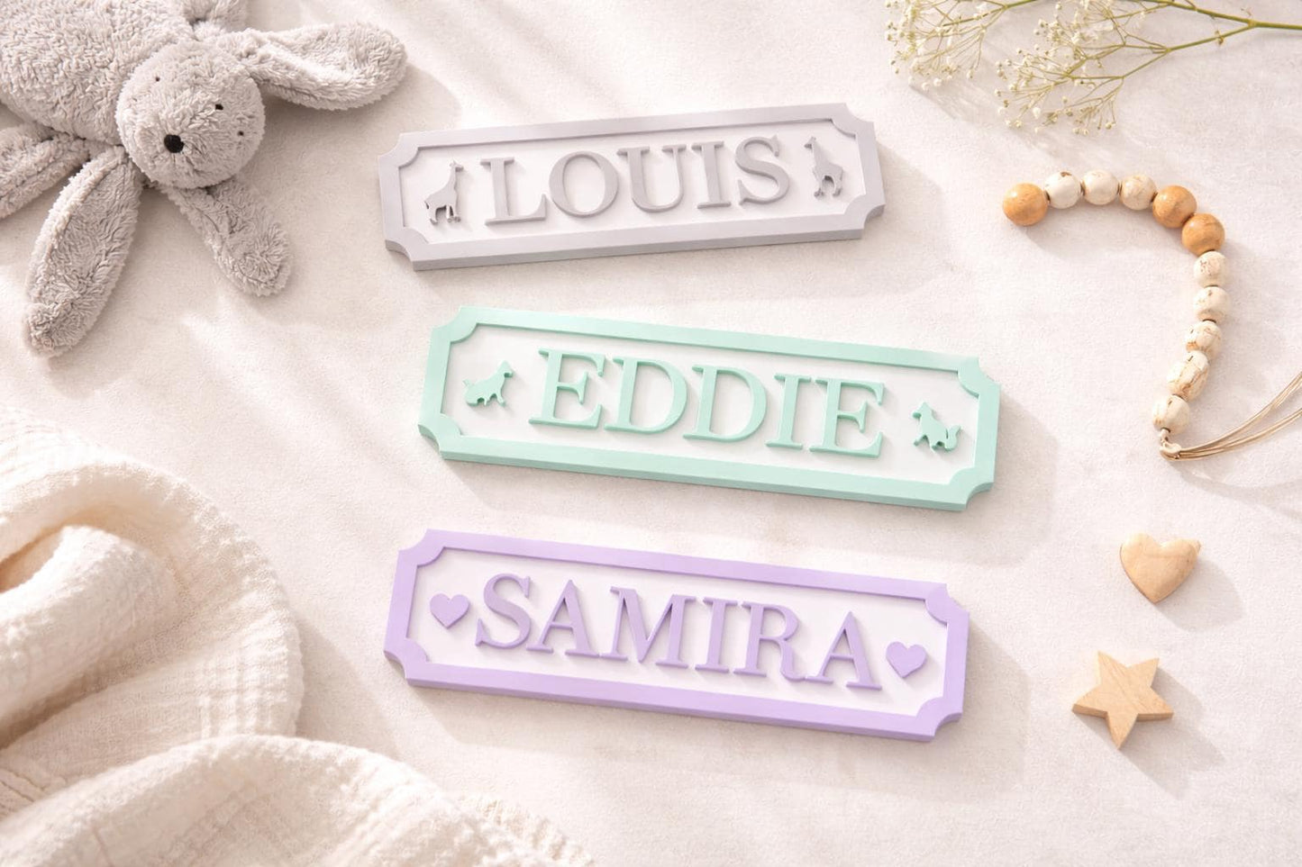 Personalized Nursery Name Sign, Custom Kids Room Decor