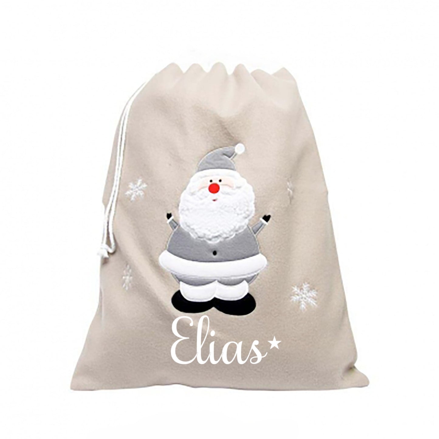 personalised Christmas sack and christmas stocking