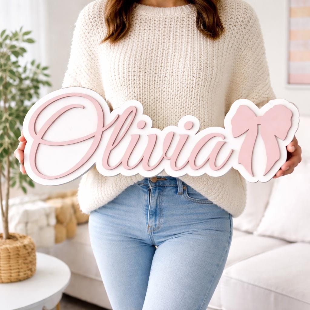 kids wood name 3d wall sign