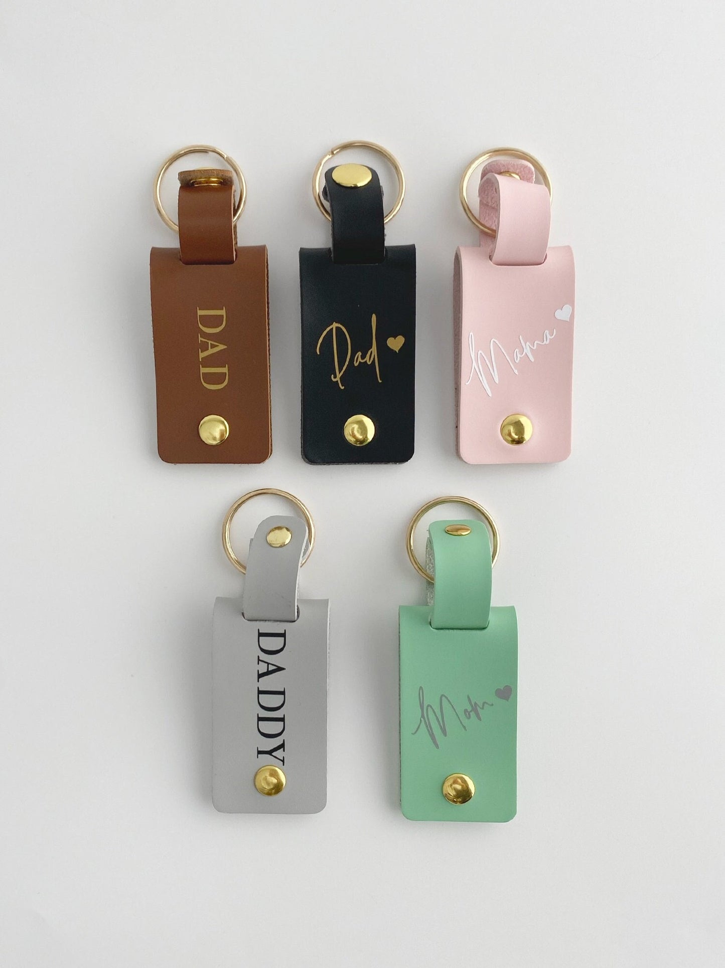 Personalized Photo Faux Leather Keyring: Custom Bag Charm Gift