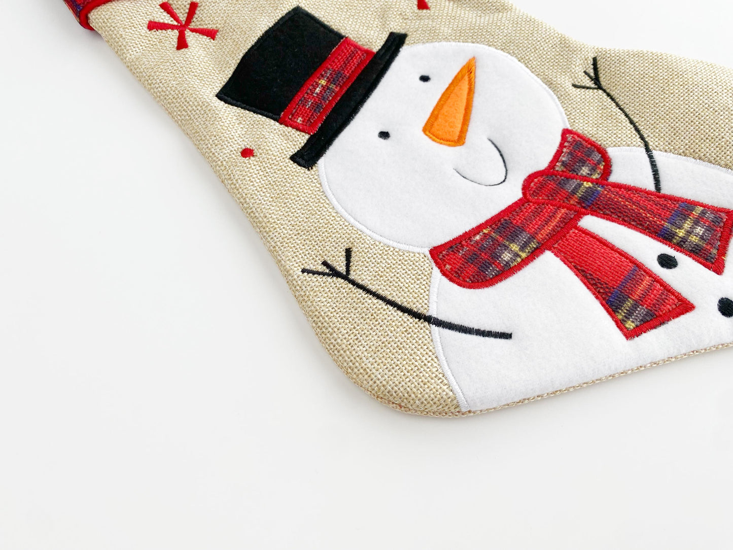 Personalized Christmas Stocking, Tartan & Burlap Stocking