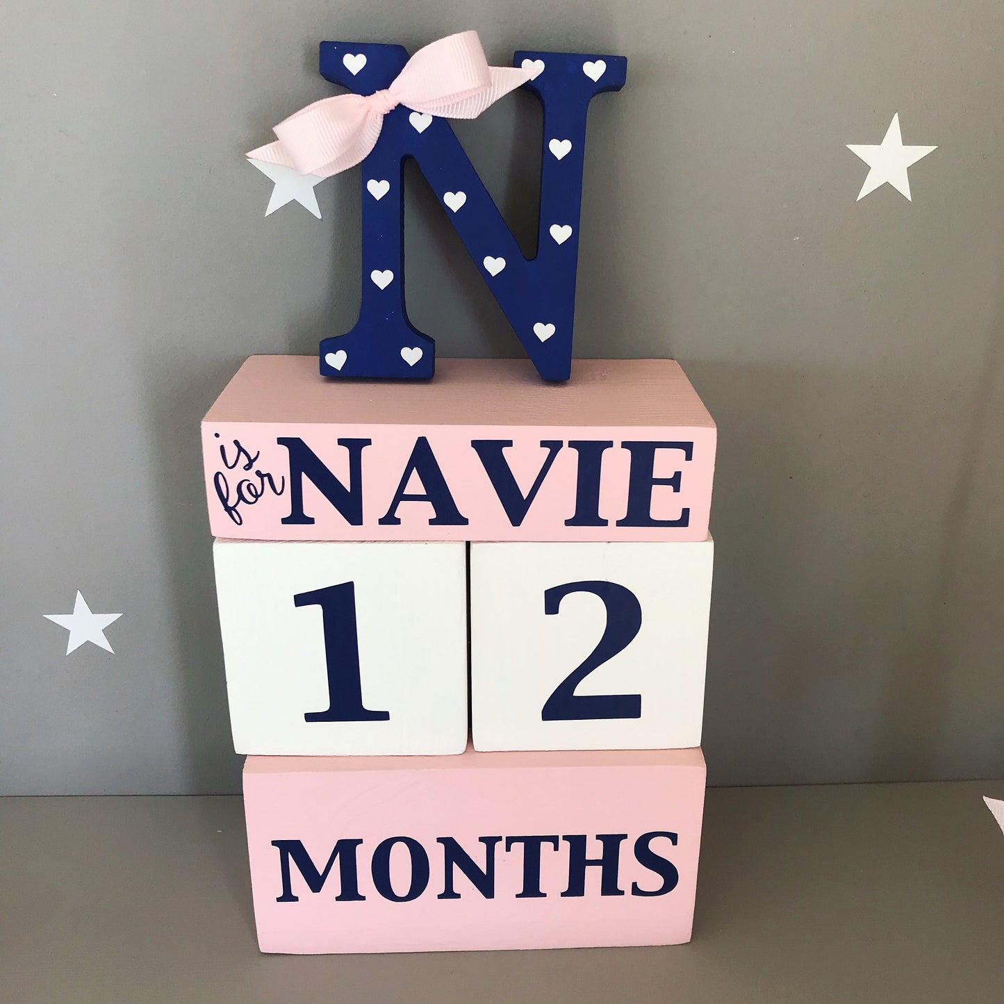 Personalized Baby Age Blocks, Photo Prop, Milestone Blocks