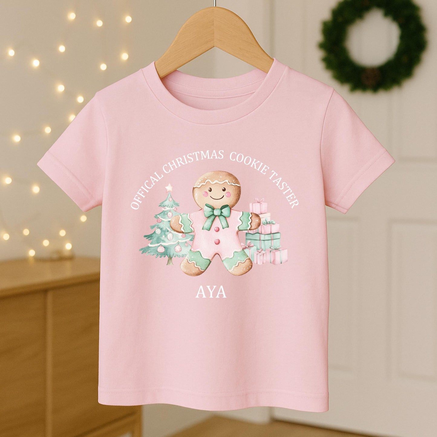 Personalized Kids Christmas Jumper, Gingerbread Man Cookie Taster Design
