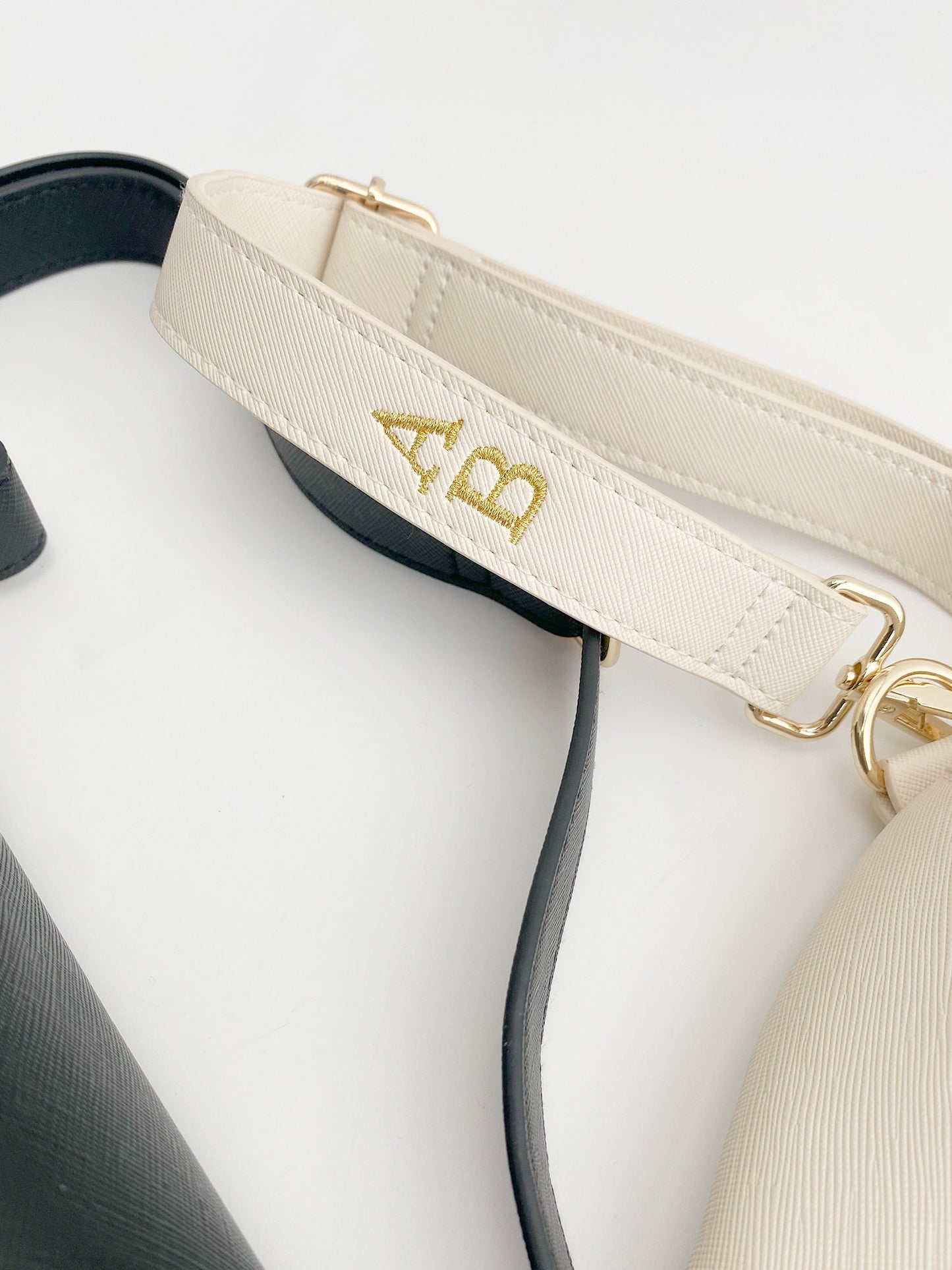 Personalized Faux Leather Crossbody Fanny Pack with Embroidered Strap