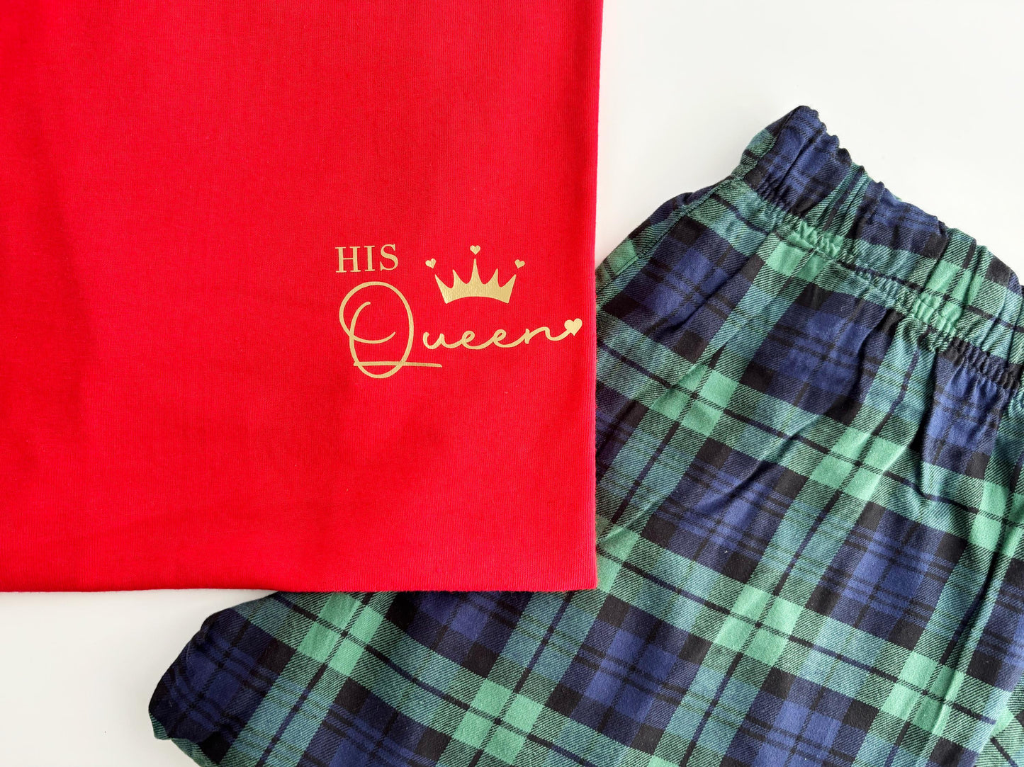 Valentines Matching Pyjamas: Mr & Mrs Cotton Flannel Set