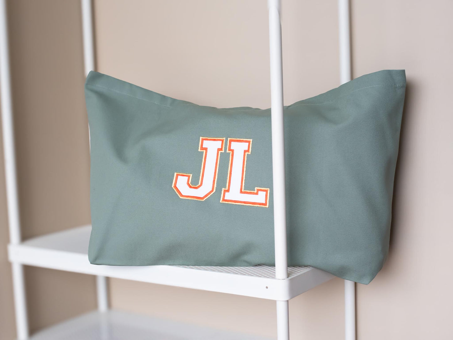 Personalized Organic Cotton Tote Bag: Embroidered Initial Oversized Shopper