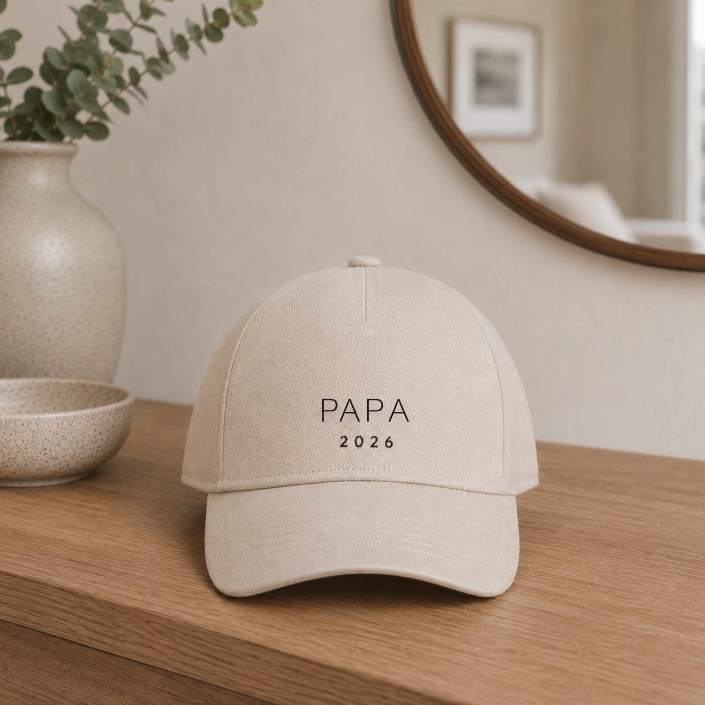 Daddy cap with custom year embroidery beige burgundy black or navy papa Dad Grandad