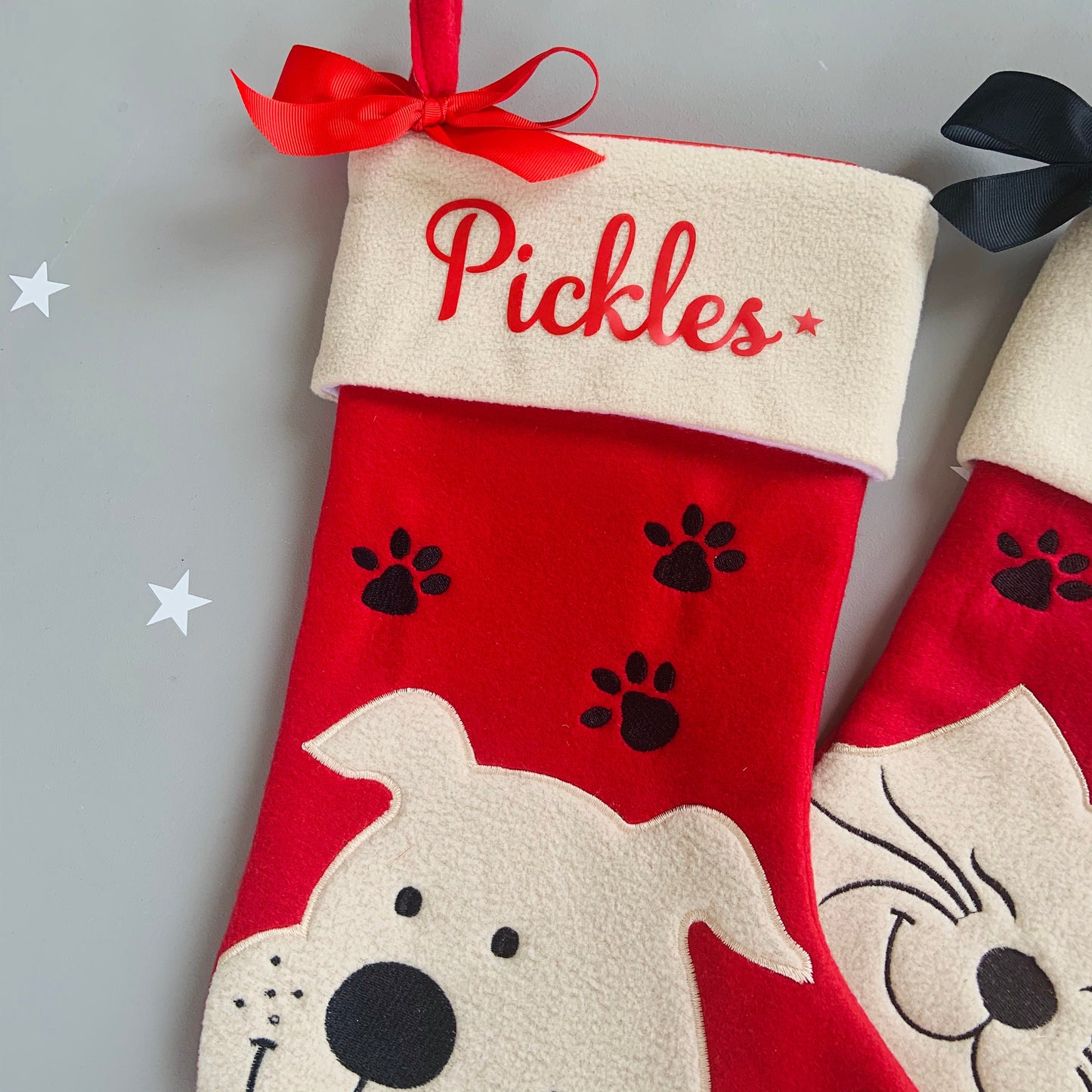 Personalized Plush Pet Christmas Stocking: Cat or Dog Design