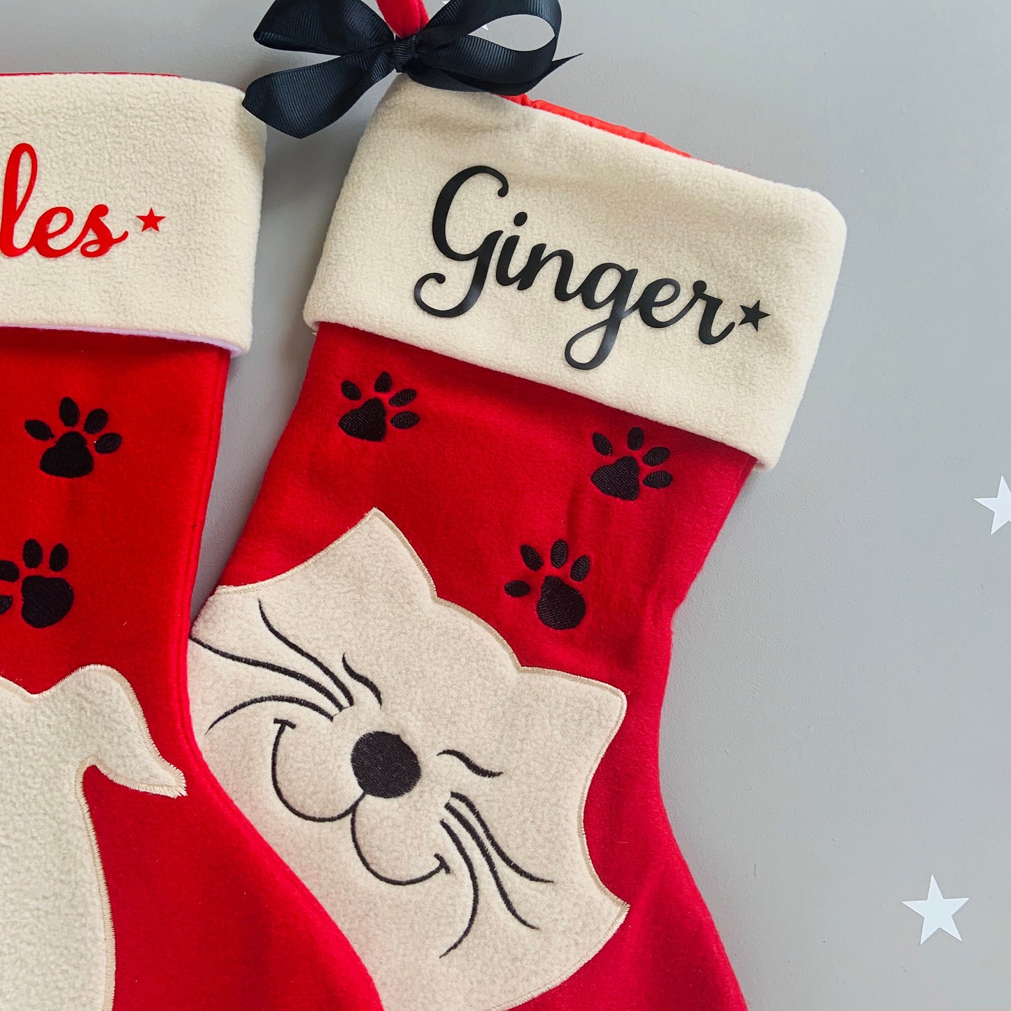Personalized Plush Pet Christmas Stocking: Cat or Dog Design
