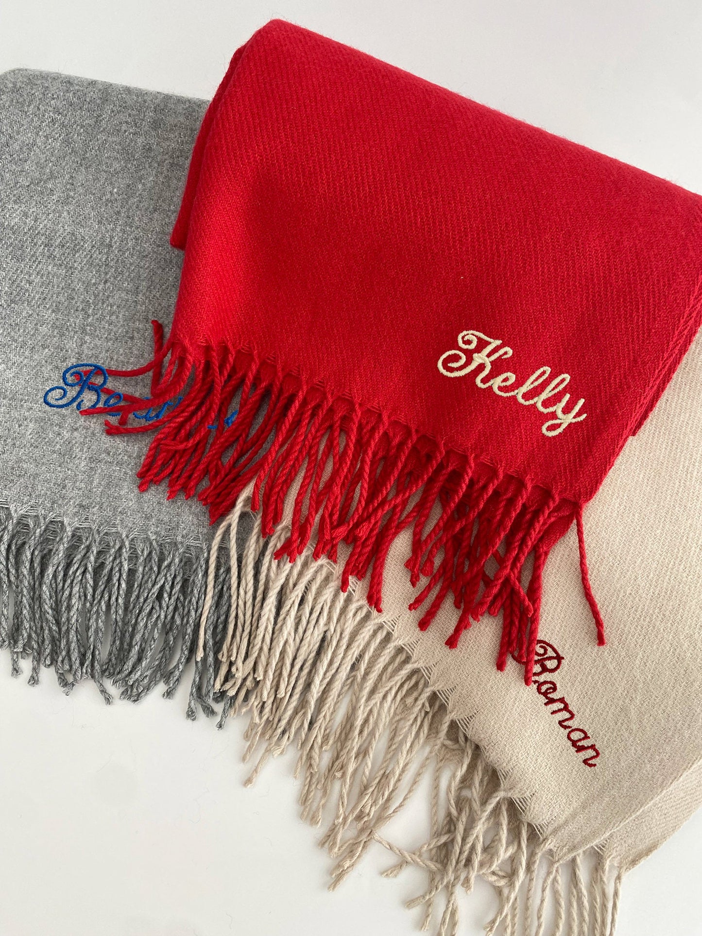 Company logo scarf embroidered custom design