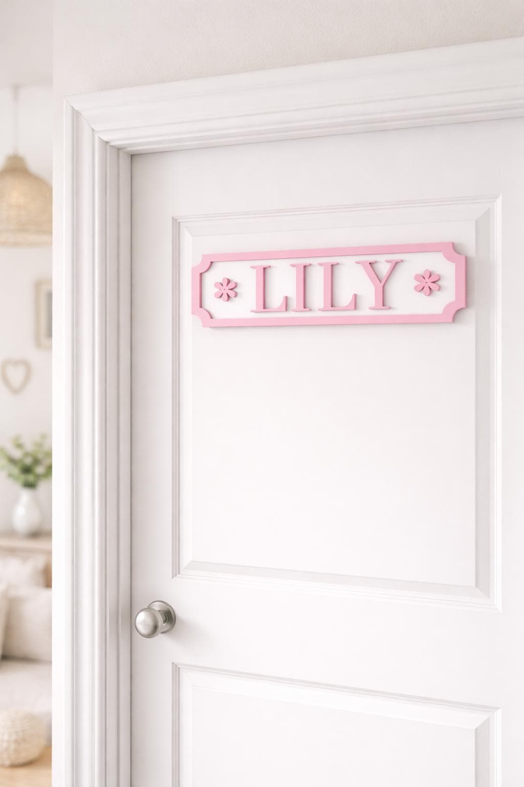 Nursery Name Sign, Childs room plaque plate, Custom Kids wooden Room Decor