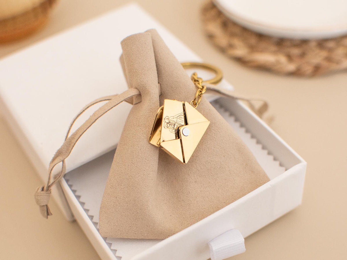 Porte-clés enveloppe photo personnalisée | Porte-clés secret personnalisé | Cadeau pour meilleur ami et couple