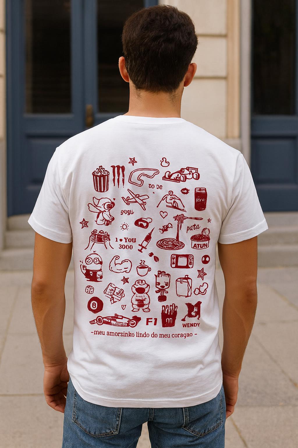 Custom Doodle Icon Shirt, Personalized Couple Gift, Valentine's Day Tee