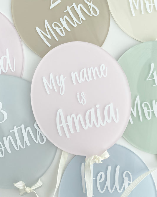 Acrylic Baby Milestone Markers, Hot Air Balloon Theme, New Baby Gift