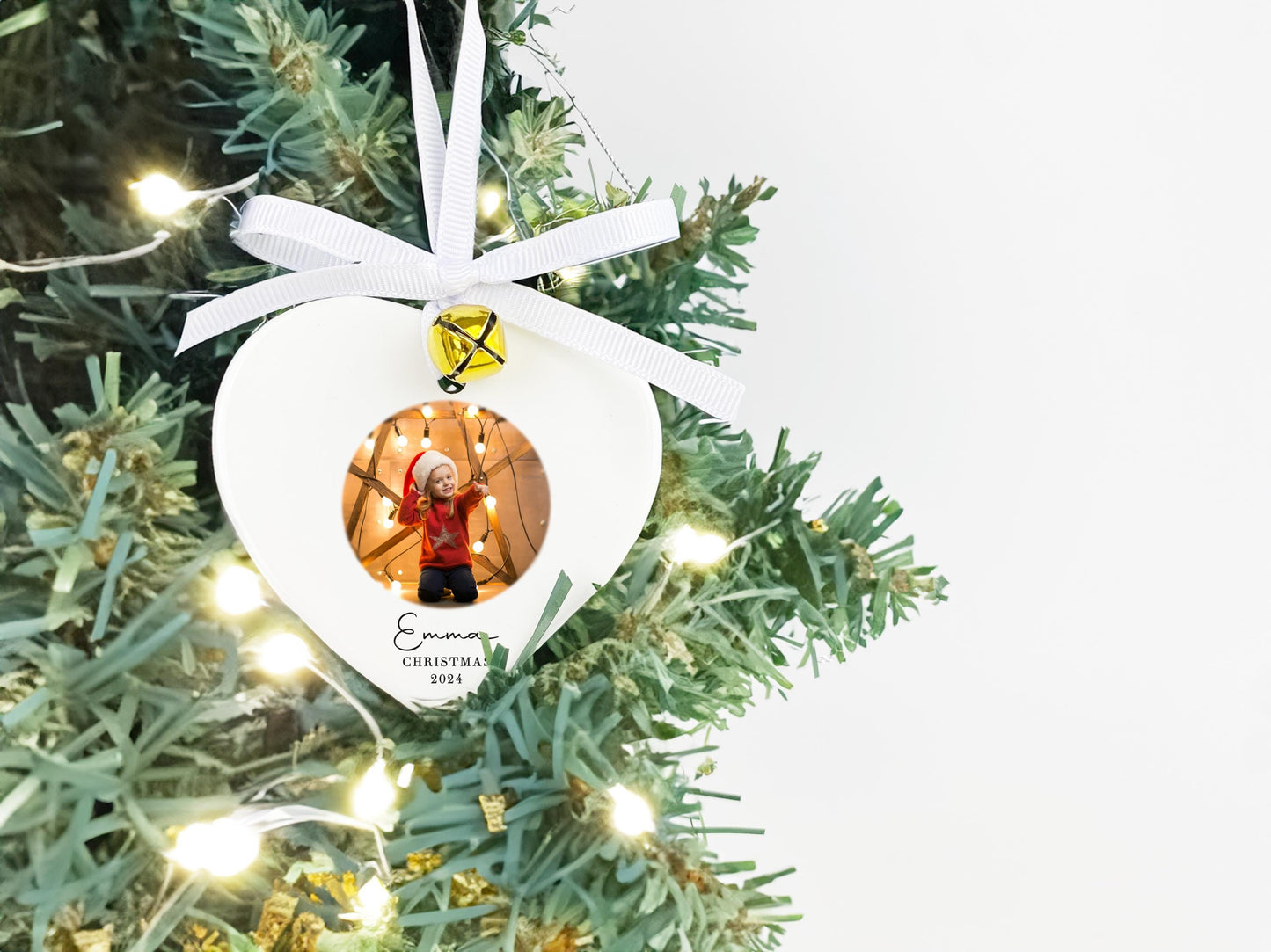 Personalized Photo Christmas Ornament: Custom Ceramic Bauble