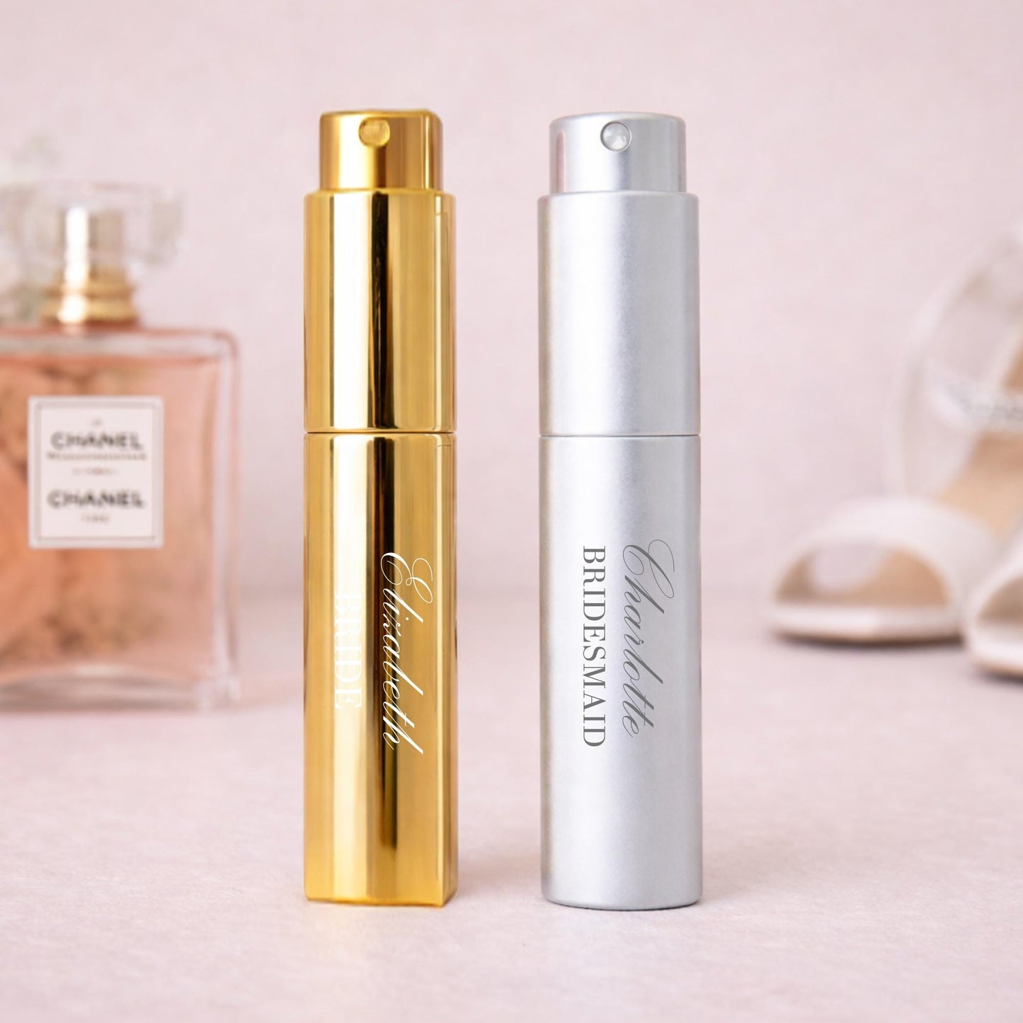 Custom Engraved Perfume Bottle | Refillable Atomizer for Bridesmaids, Travel
