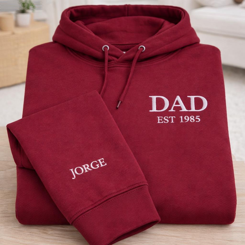 Dad Polo Shirt, Embroidered Custom Kids Names Sleeve, Father's Day Gift