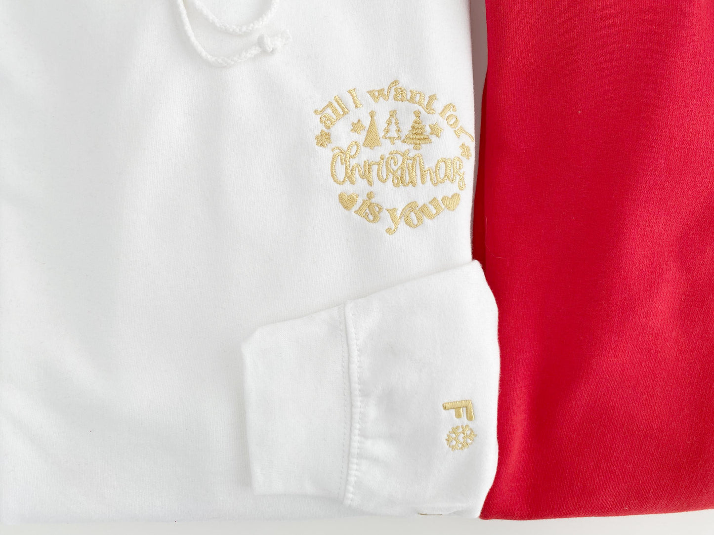 Custom Embroidered Couples Christmas Hoodie: Matching His & Hers