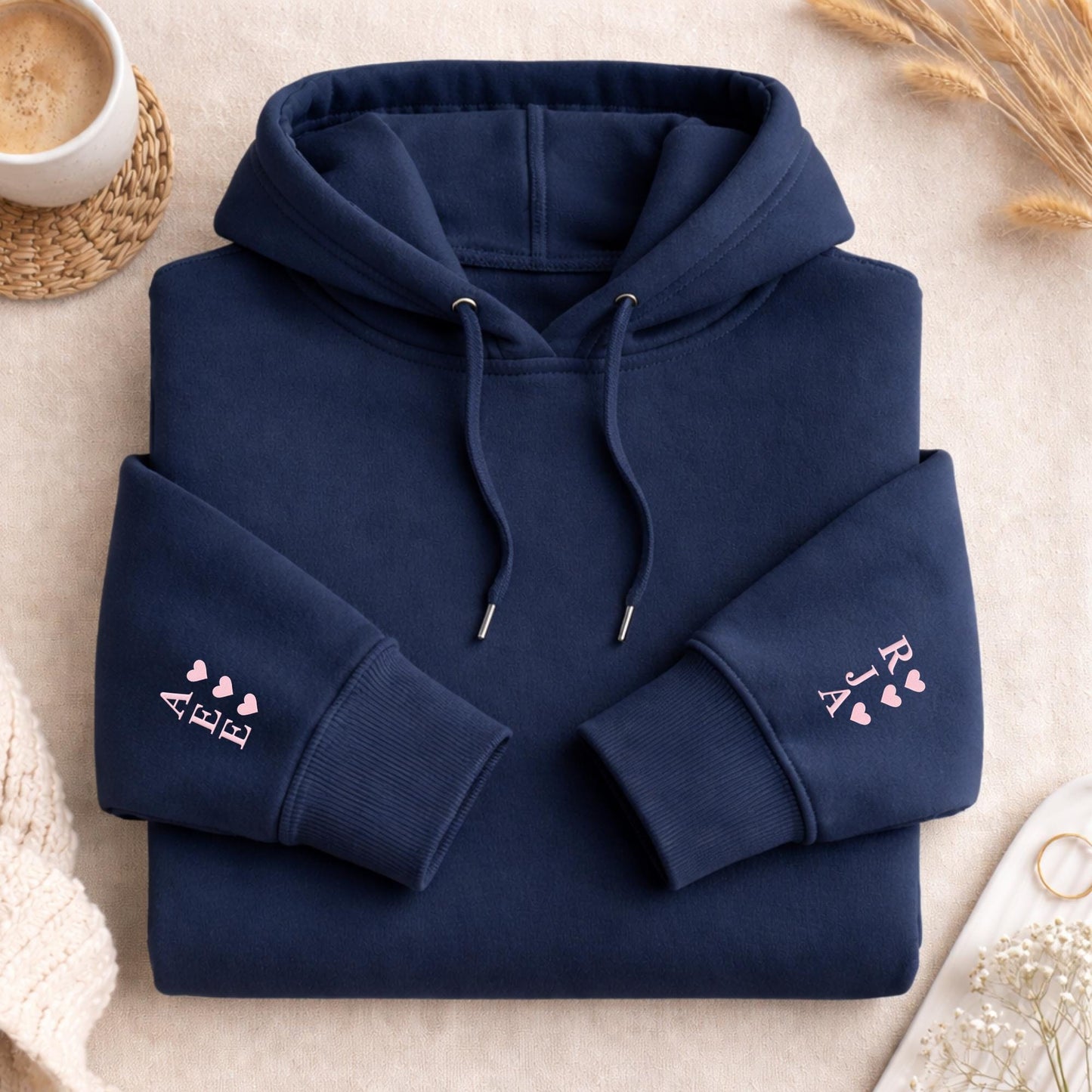 Dad / Papa / Daddy sweater hoodie, fathers day gift - embroidered with kids names on sleeve