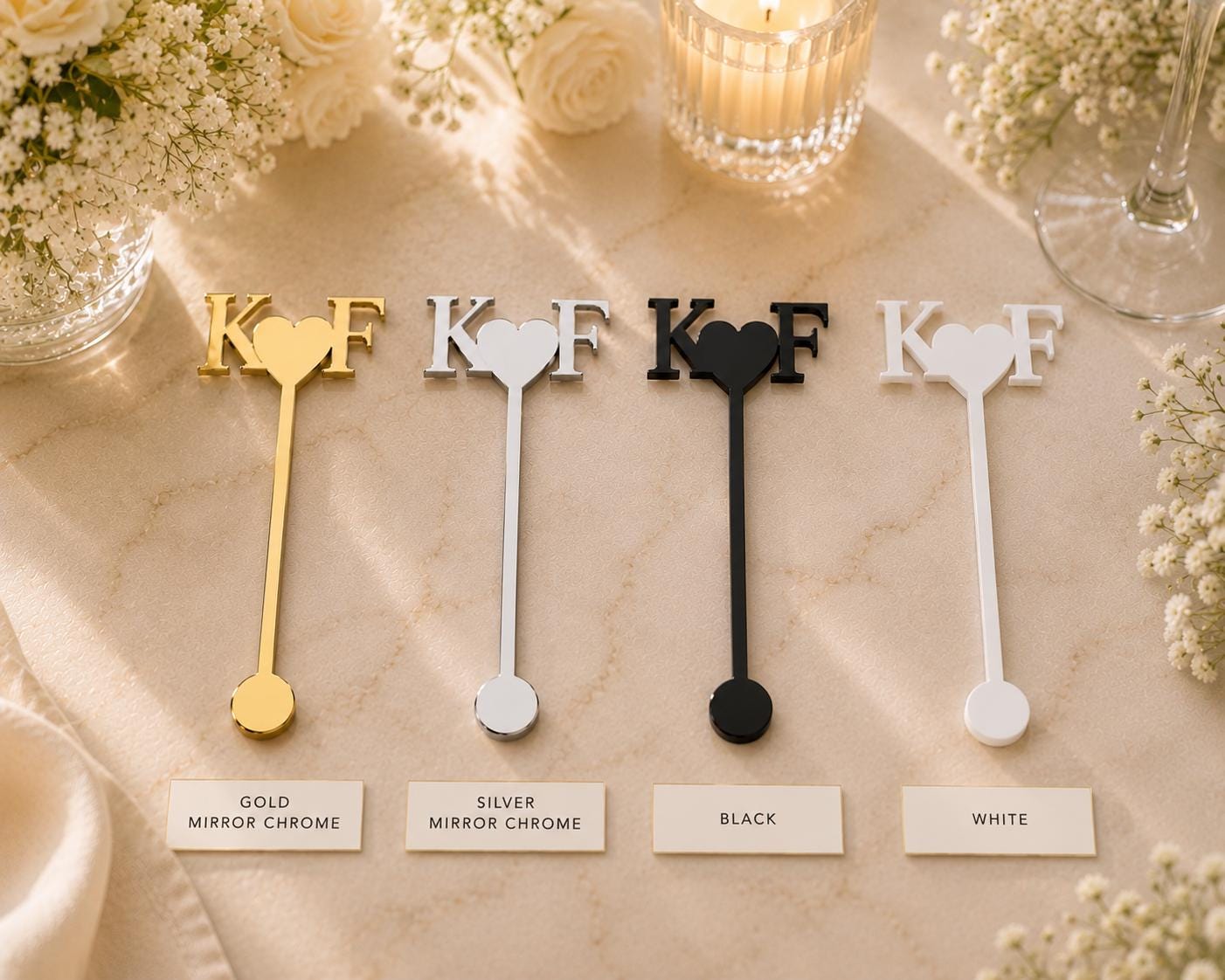 Personalized Drink Stirrers | Custom Wedding Cocktail Stirrers | Monogram Acrylic Drink Sticks | Signature Drink Decor