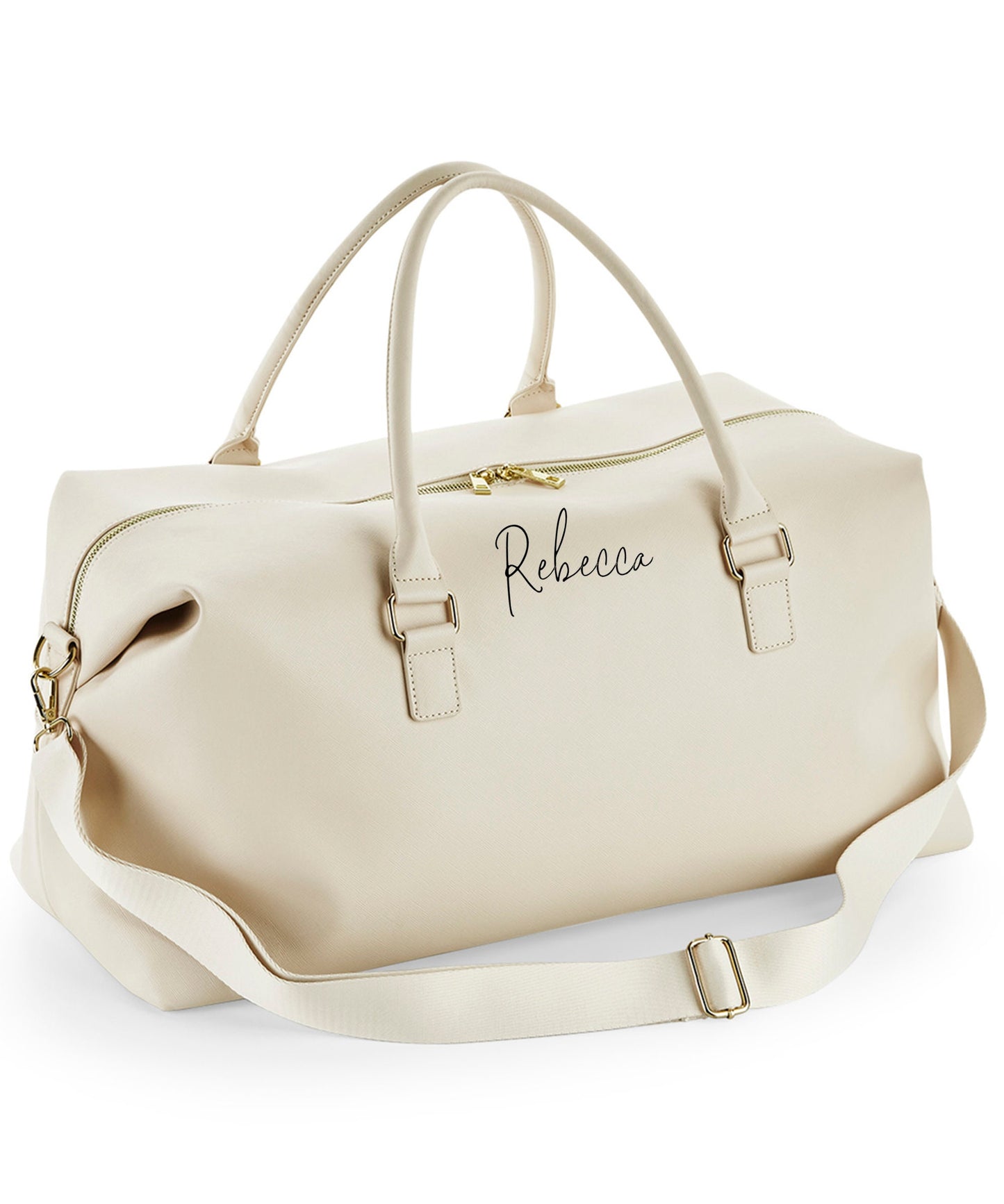 Personalized Leather Look Weekend Bag: Custom Holdall