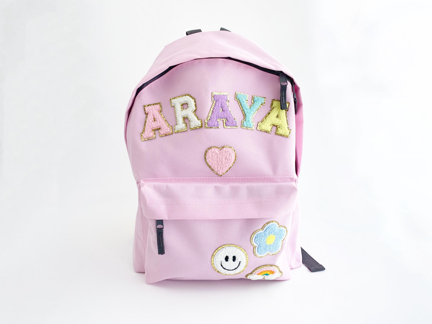 Custom Nylon Backpack: Chenille Letter Patches, Personalized Travel Bag