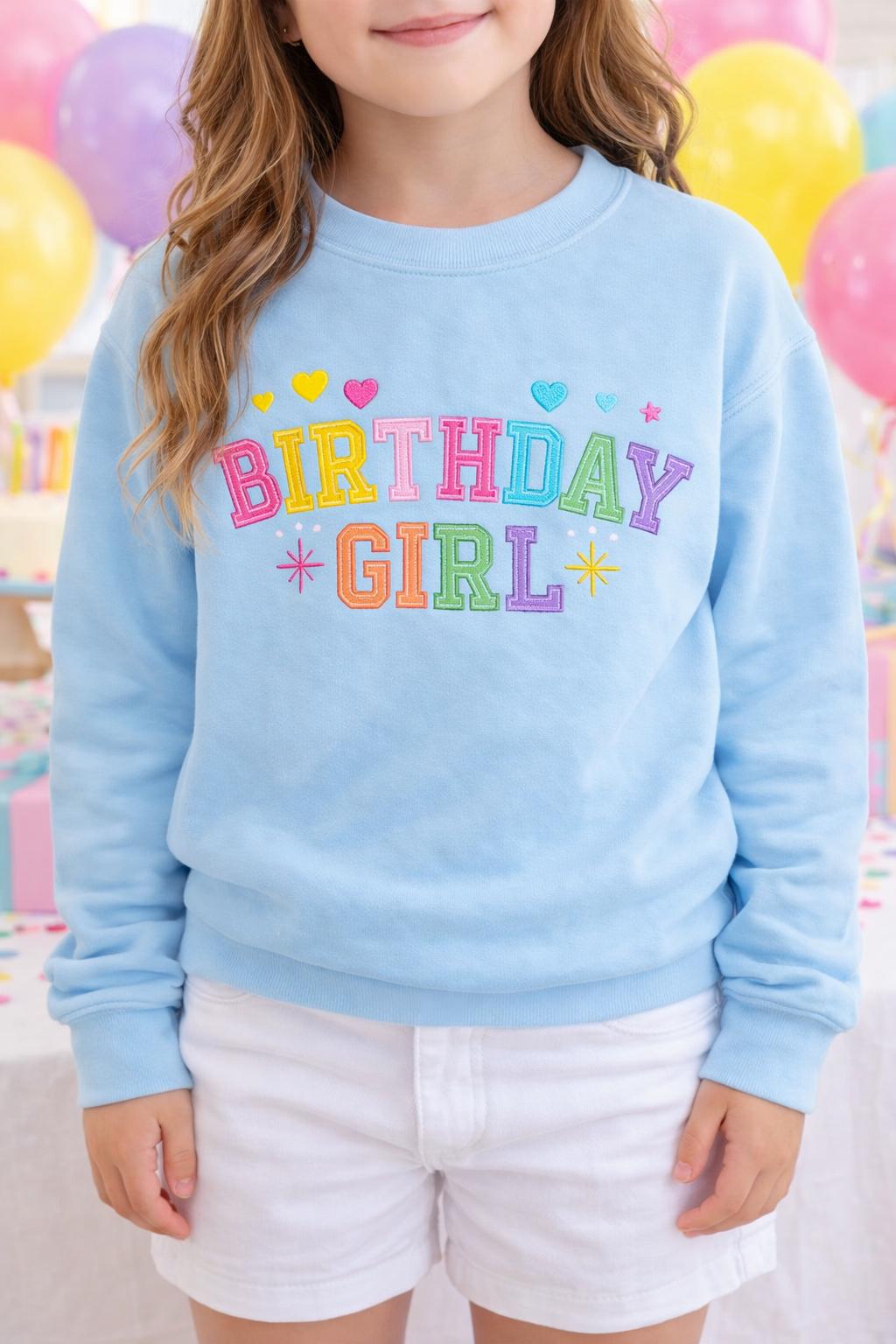 Birthday Girl jumper for child -Embroidery