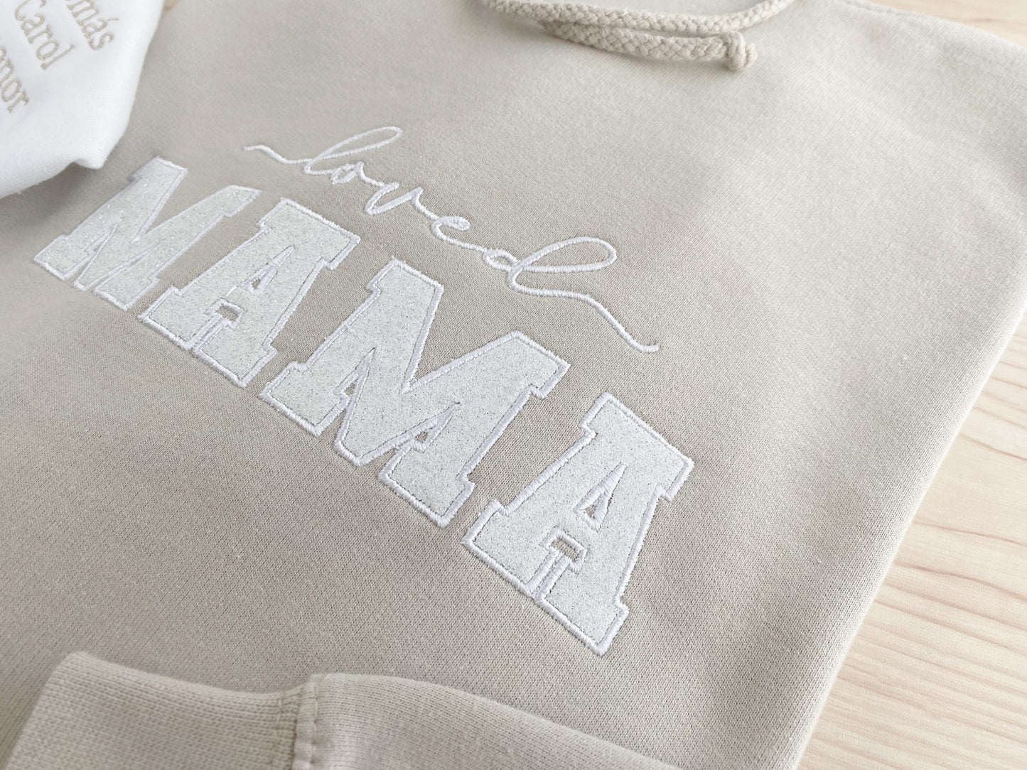 Embroidered Mama Sweatshirt: Custom Child's Name Sleeve, New Mom Gift