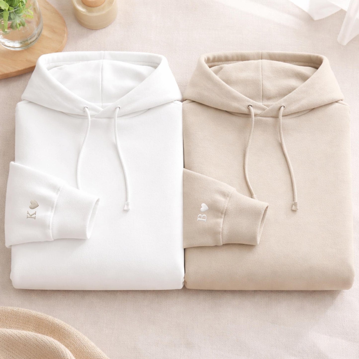 Embroidered Initial Heart Hoodie, Personalized Mom Gift